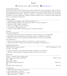 Sample resume