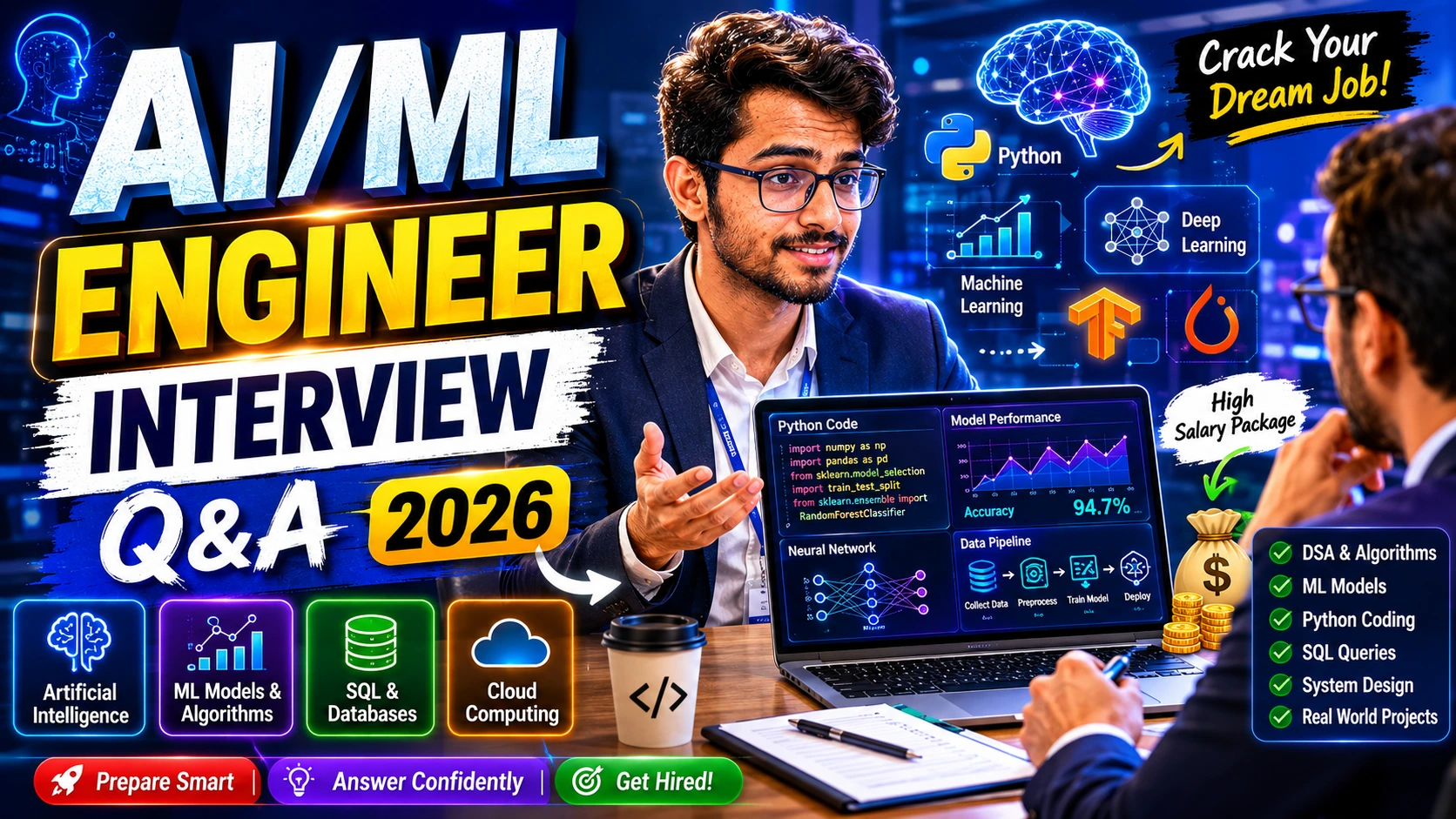 Top AI/ML Engineer Interview Questions and Answers for Freshers