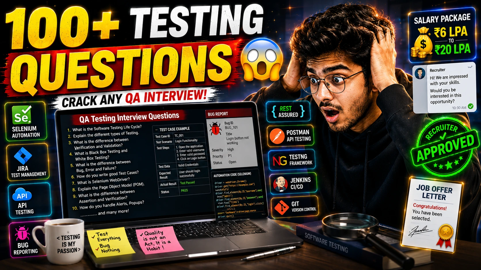 100+ Software Testing Interview Questions and Answers for Freshers and Experienced
